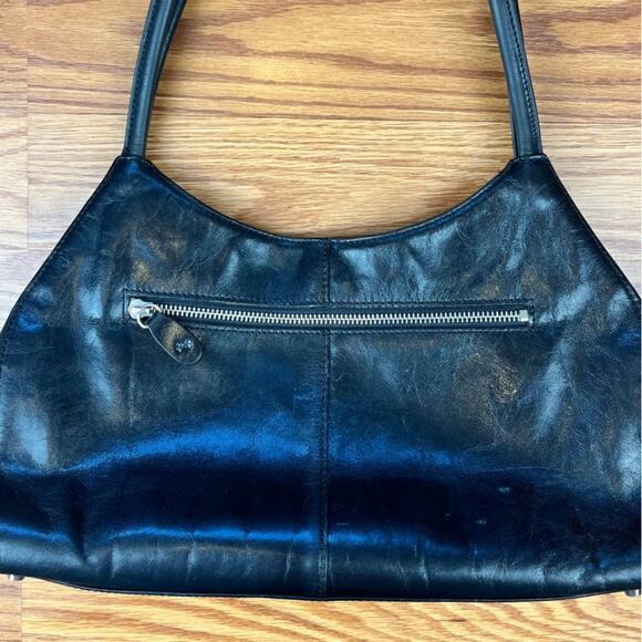 Monsac Original Black Leather Small Shoulder Bag - Picture 4 of 11